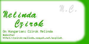 melinda czirok business card